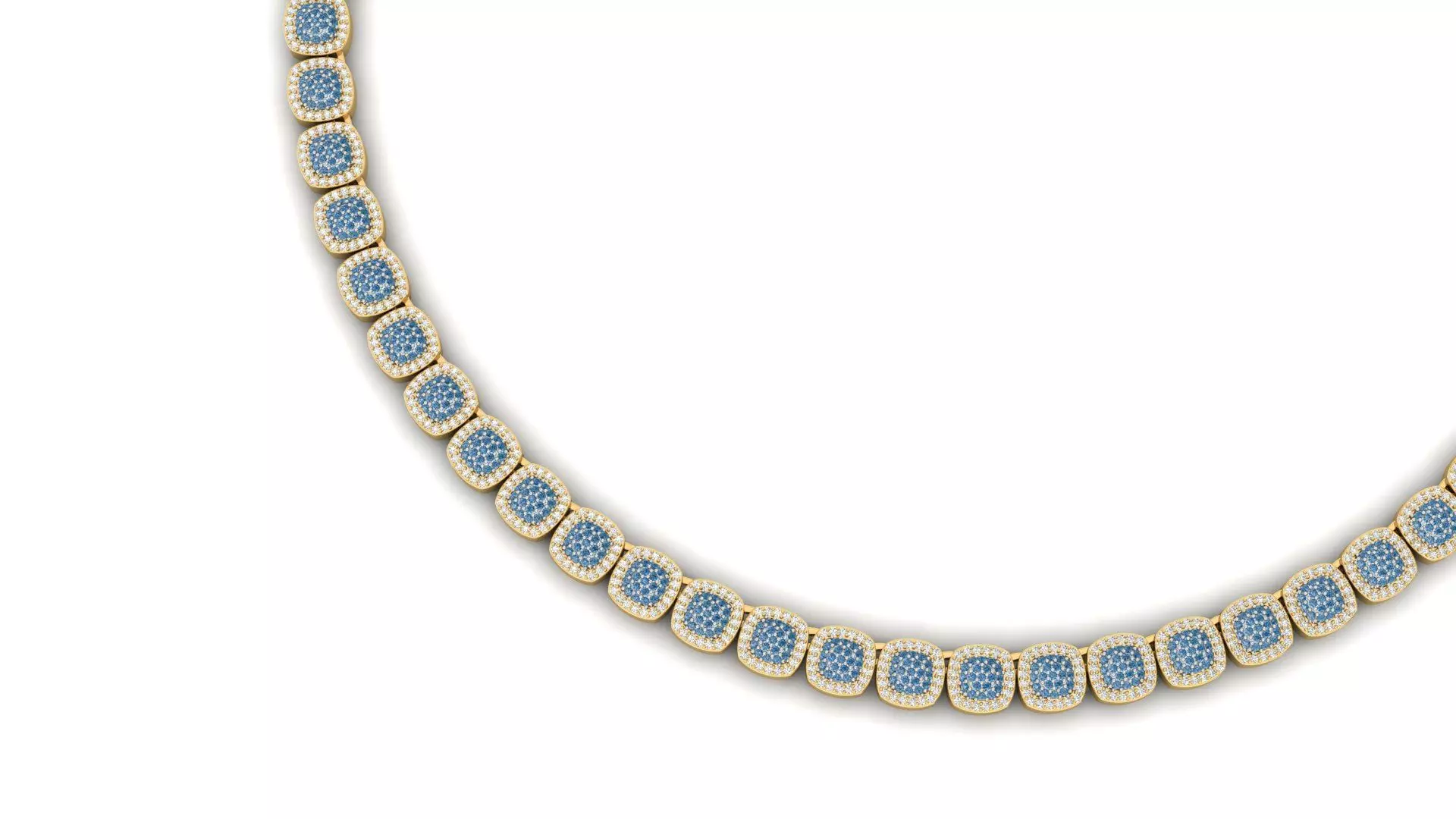 Square Diamond Necklace 3D print model_4