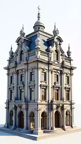 Baroque Style Palace  Detailed Historical Architecture