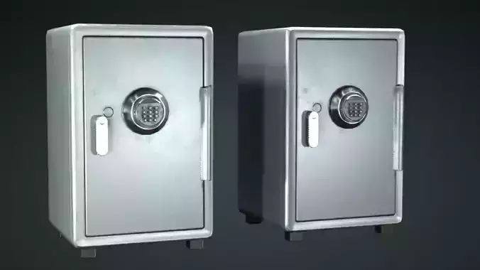 Locker Two Metal Safe Boxes 3D Model
