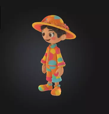Cartoon Farmer 3D Model Cute Stylized Character Free 3D print model
