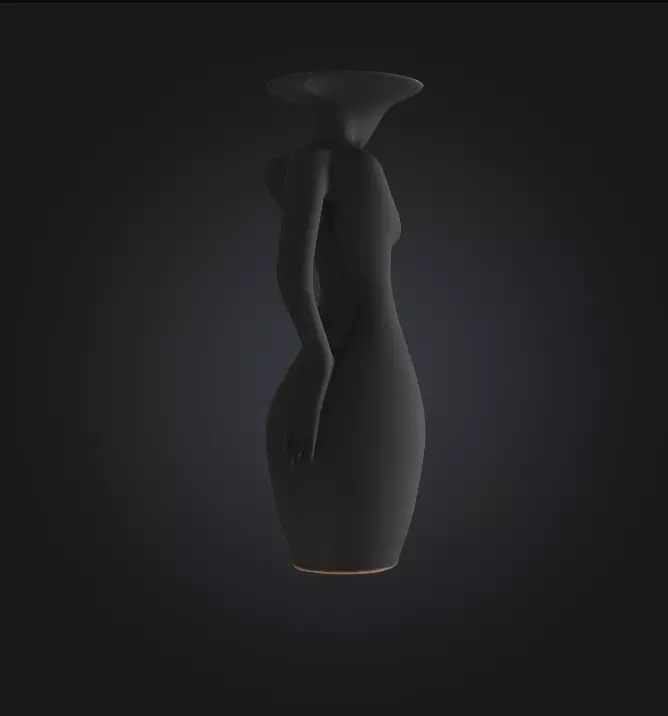 Woman Silhouette Decorative 3D Model Modern Ornament 3D print model_1