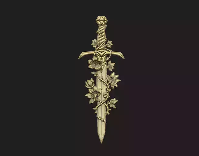 sword petal flower floral magnolia engrave laser design