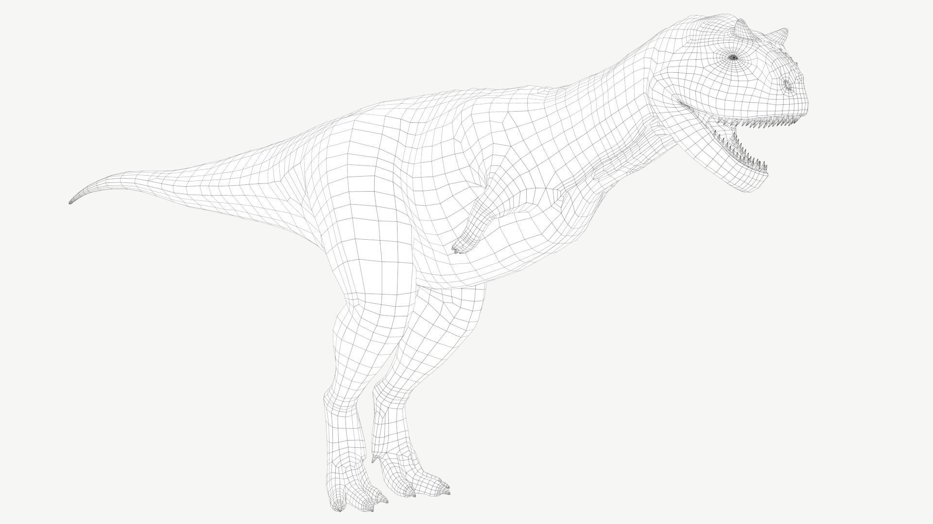 Carnotaurus dinosaur Low-poly 3D model_2