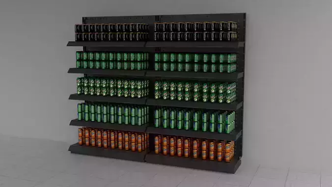 supermarket rack 3D model  3D model