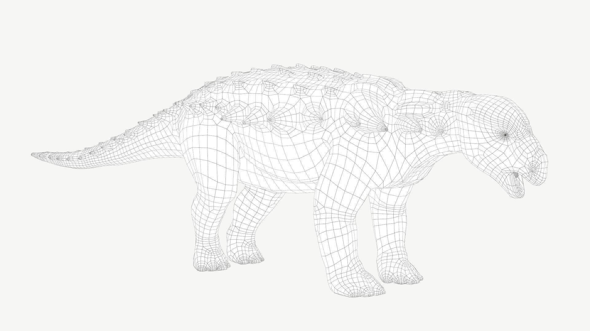 Edmontonia dinosaur Low-poly 3D model_2