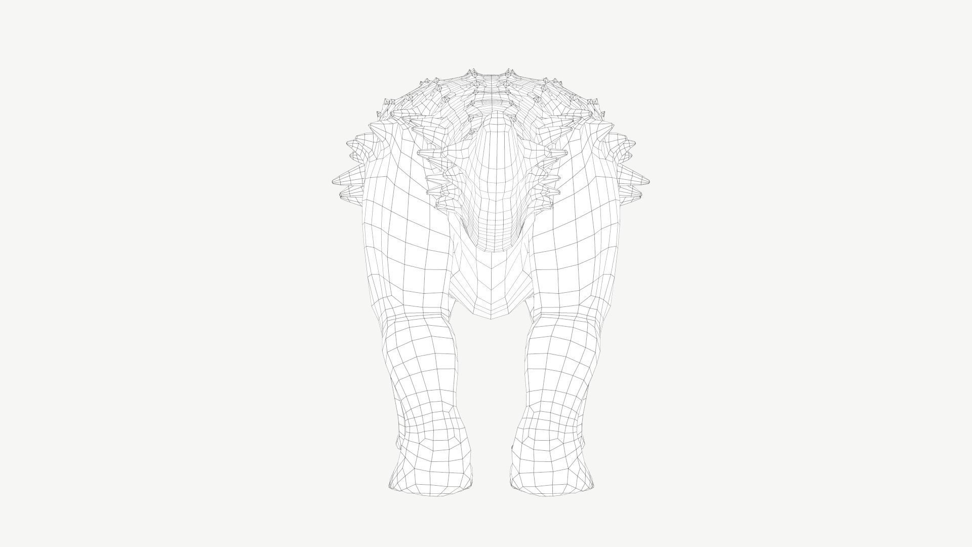 Edmontonia dinosaur Low-poly 3D model_8