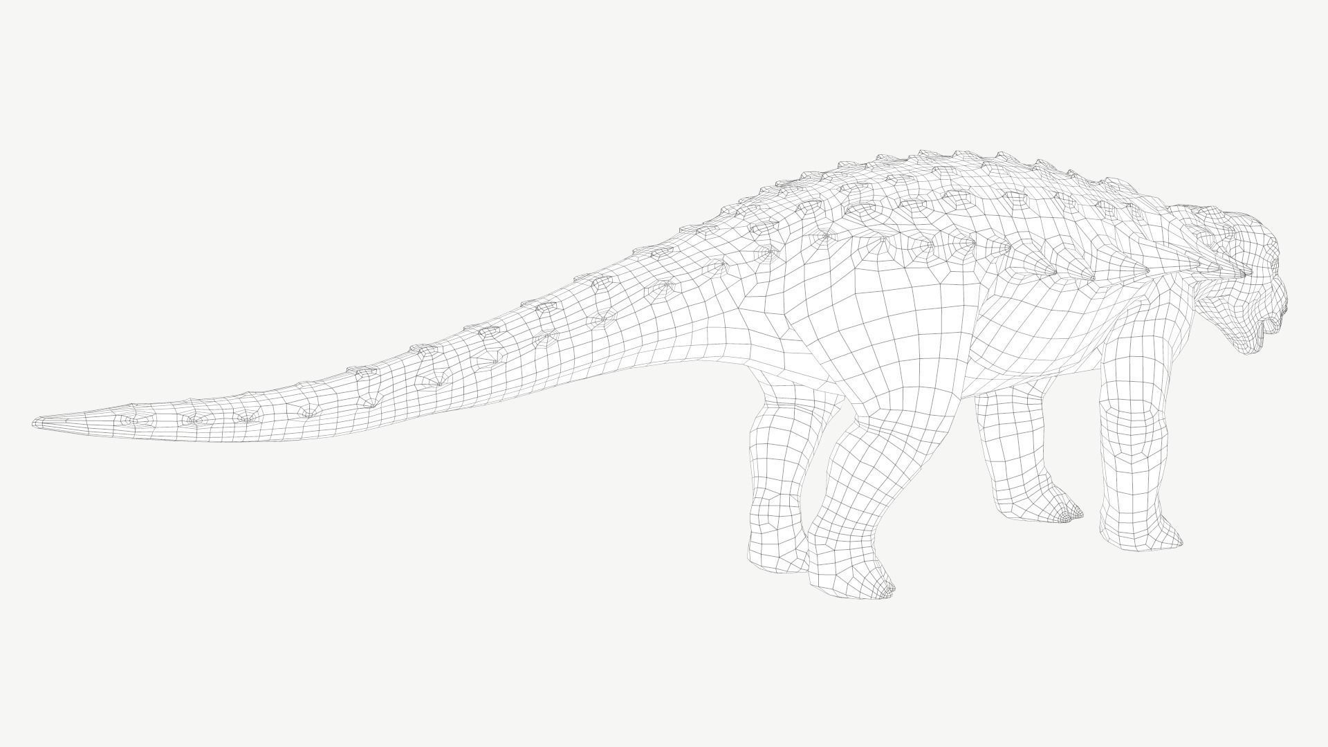 Edmontonia dinosaur Low-poly 3D model_6