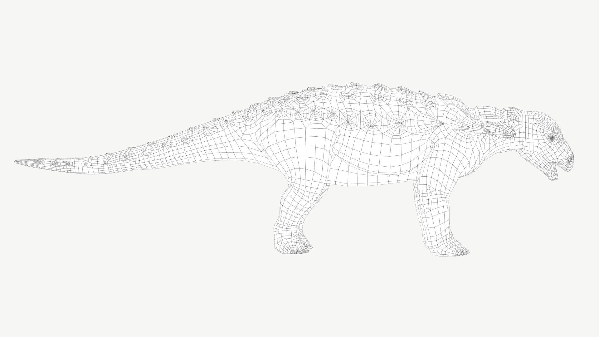 Edmontonia dinosaur Low-poly 3D model_4