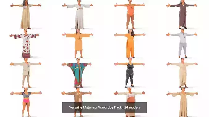 Versatile Maternity Wardrobe Pack 3D Model Collection