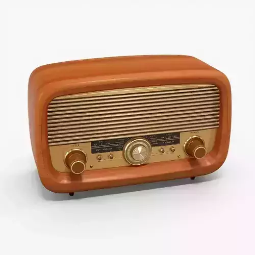 Retro Vintage Wooden Radio 3D Model