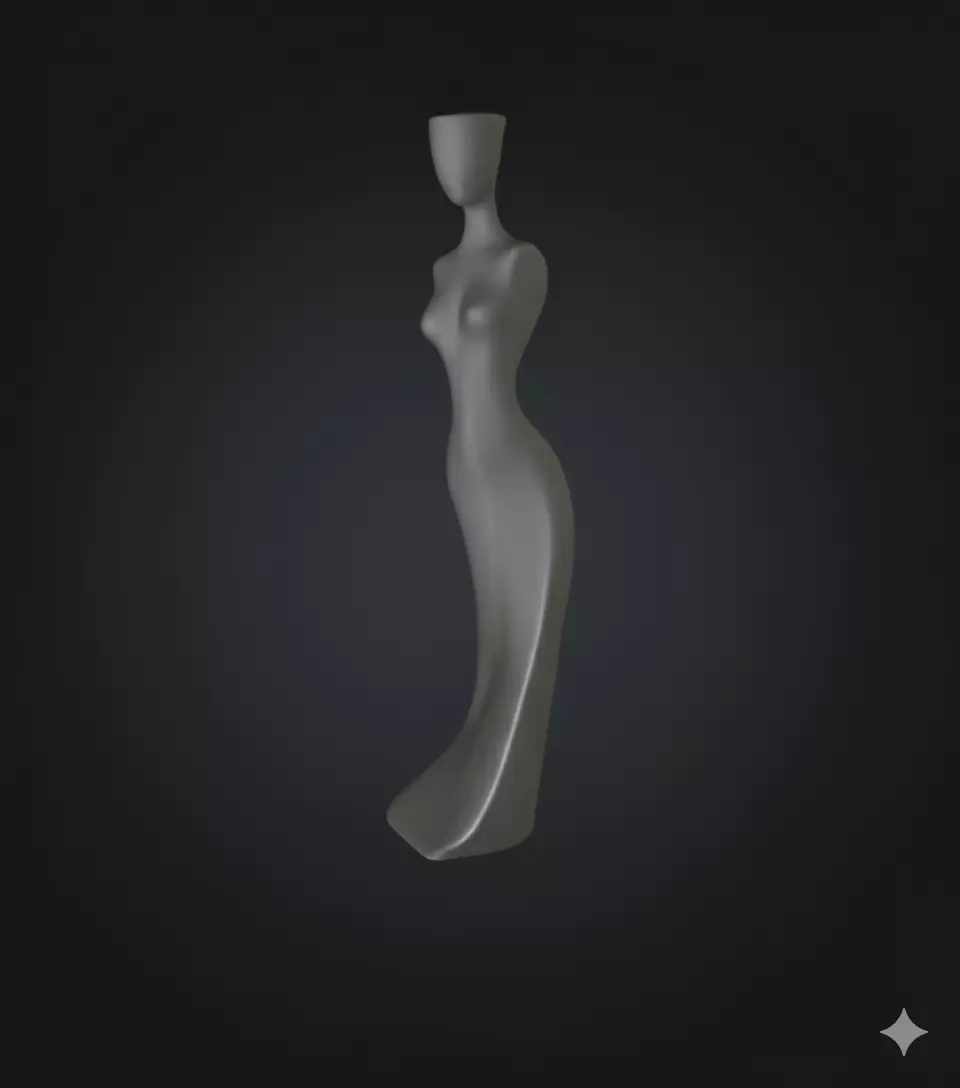 Woman Silhouette Decorative 3D Model Modern Ornament 3D print model_1