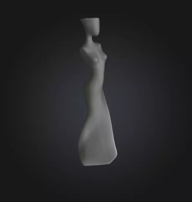 Woman Silhouette Decorative 3D Model Modern Ornament 3D print model_3