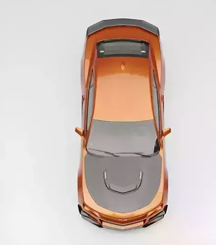 High Performance Muscle Car Low-poly 3D model 2