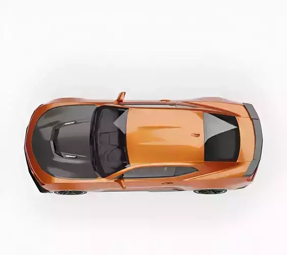 High Performance Muscle Car Low-poly 3D model 5