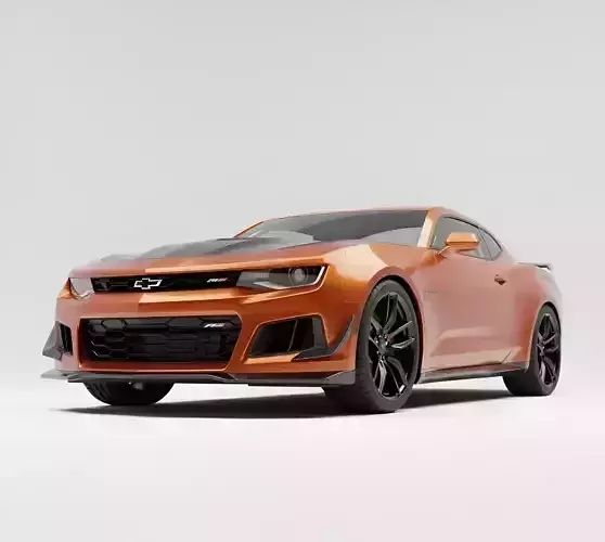 High Performance Muscle Car Low-poly 3D model 6