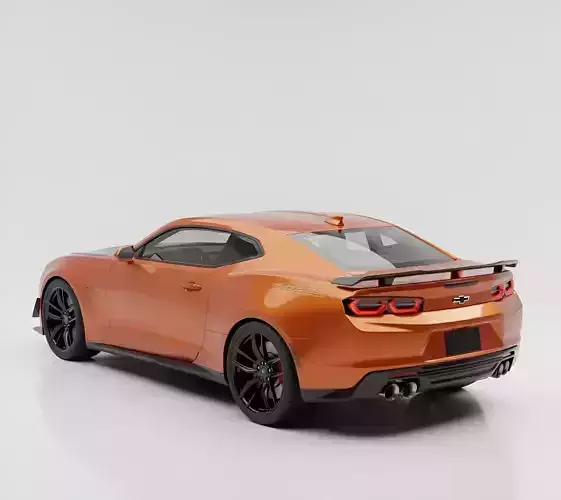 High Performance Muscle Car Low-poly 3D model 4