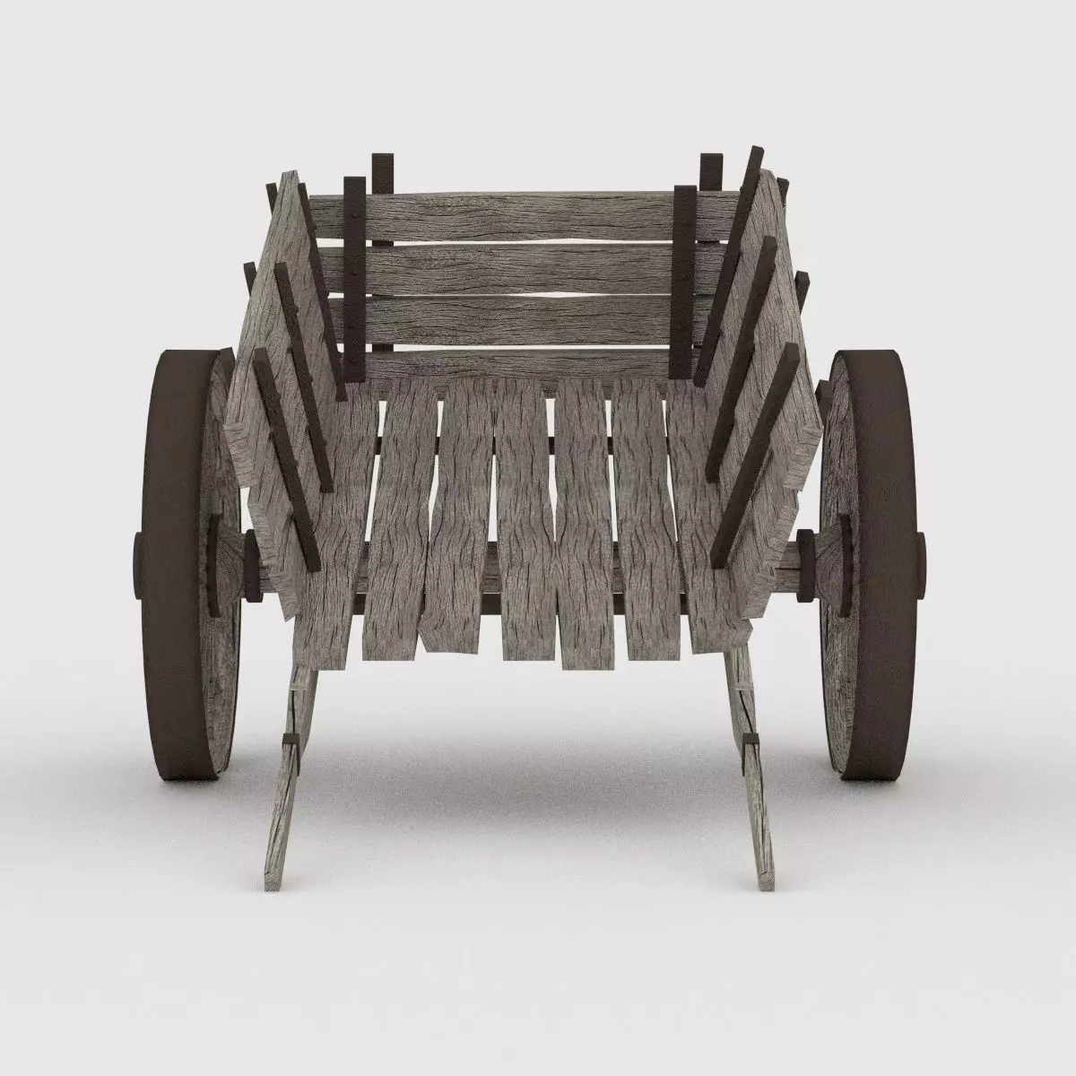 Wooden Cart Free low-poly 3D model