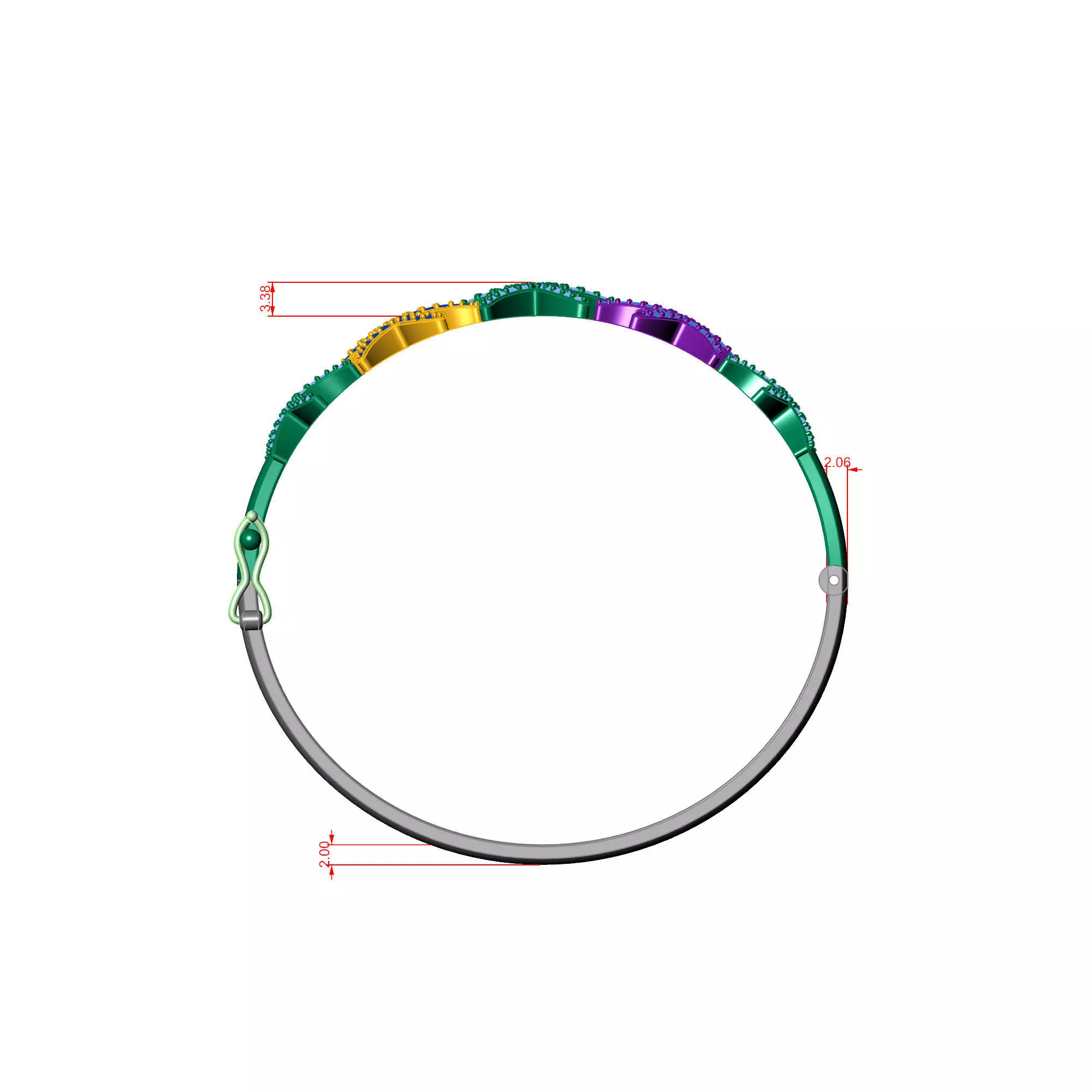 Starfish Bracelet 3D print model_5