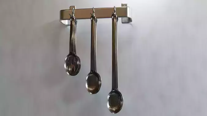 Commercial Cooking Spoons with Rack  - Hanging