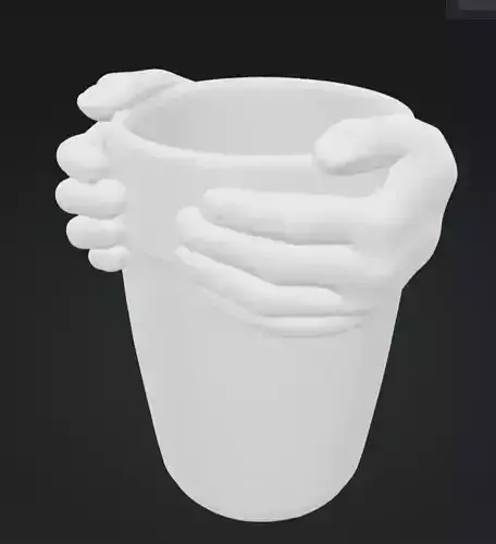 Hand Vase 3D Model Decorative Sculpture