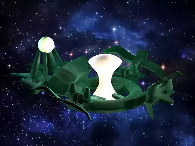 Spaceship with lamp in middle