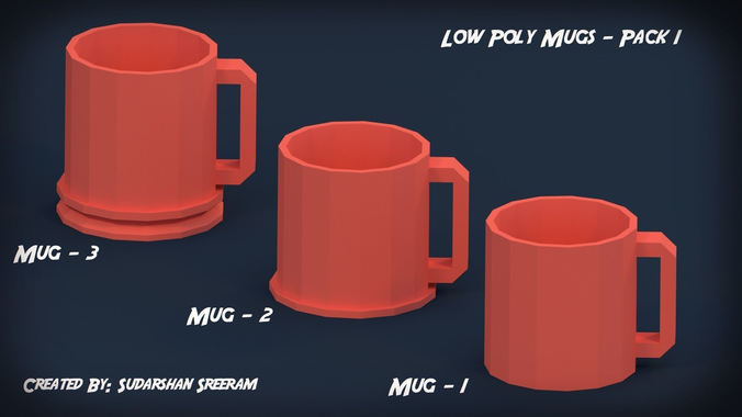 Low Poly Mugs - Pack 1