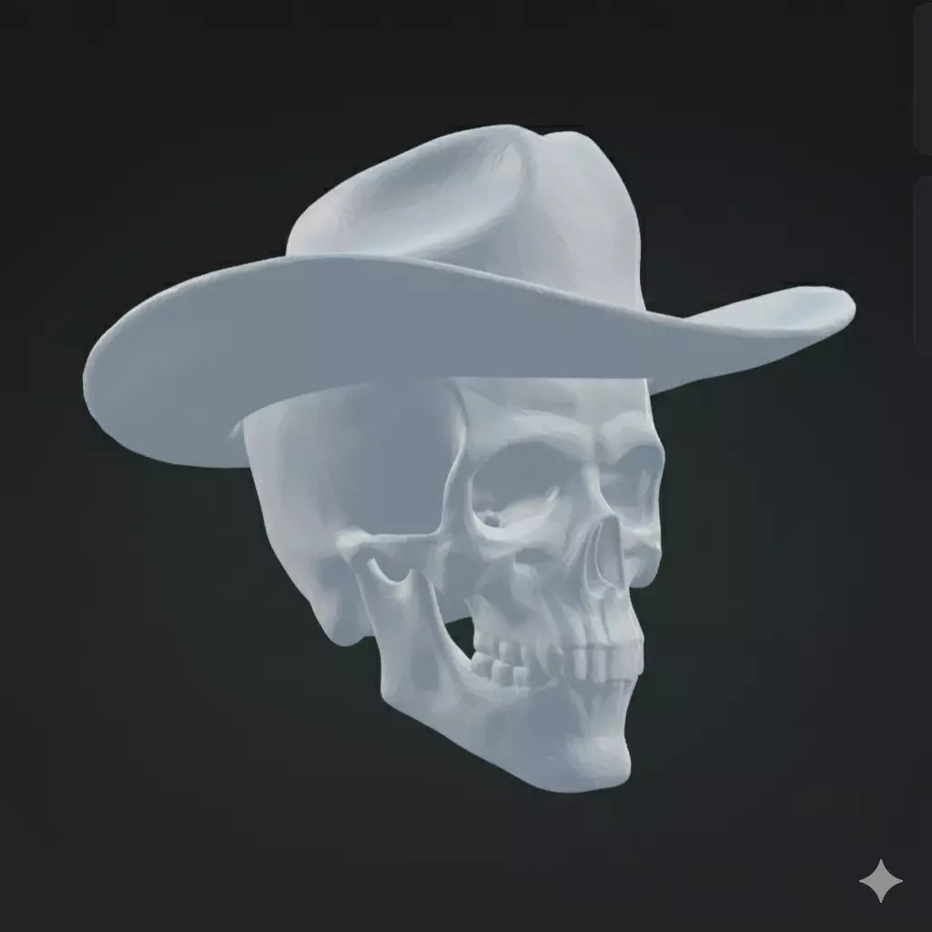 Skull with Hat 3D Model Realistic Decorative Sculpture Free 3D print model