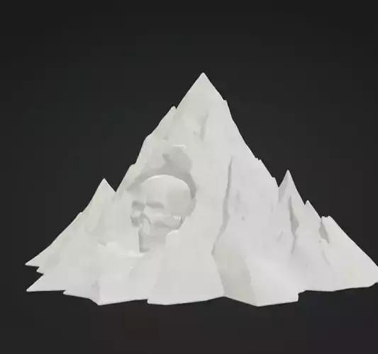 Skull on Mountain 3D Model Realistic Decorative Sculpture