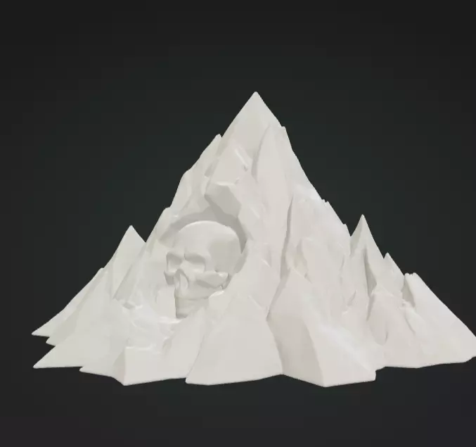 Skull on Mountain 3D Model Realistic Decorative Sculpture Free 3D print model