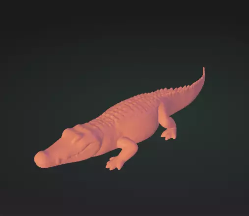 Aquarium Crocodile 3D Model Realistic Decorative Creature Free 3D print model