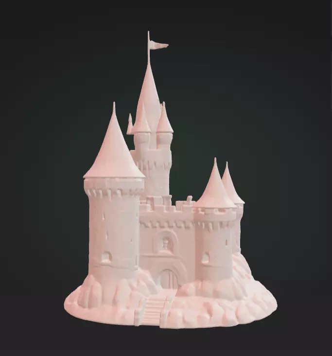 Castle 3D Model Realistic Decorative Architecture Free 3D print model