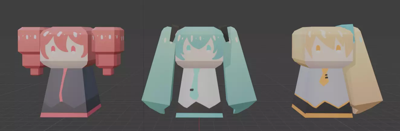 Triple Baka Thingies 3D model_0