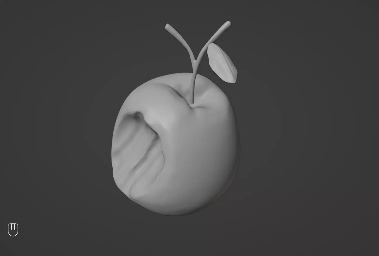 Rotten Apple Free 3D model_0