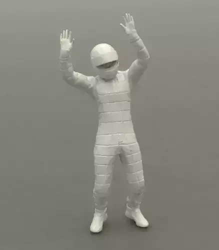 Racing driver with helmet 