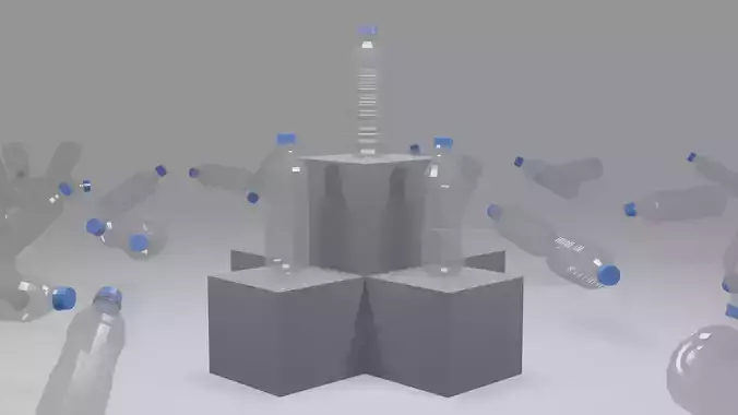 Low-Poly Plastic Water Bottle  Game-Ready 3D Model Low-poly 3D model