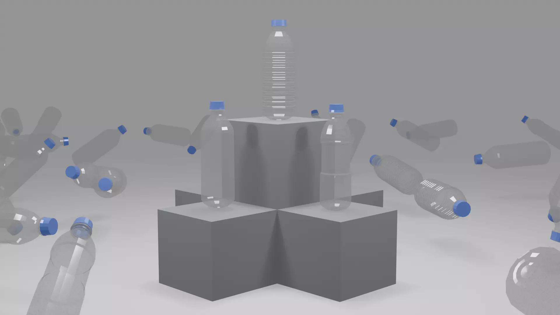 Low-Poly Plastic Water Bottle  Game-Ready 3D Model Low-poly 3D model_0