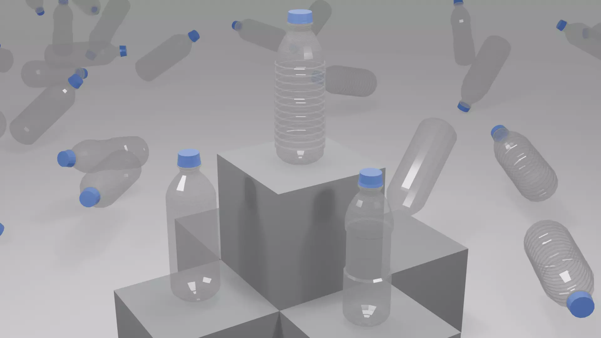 Low-Poly Plastic Water Bottle  Game-Ready 3D Model Low-poly 3D model_1