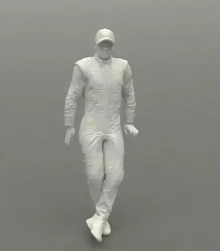 Racing driver with Cap standing 3D print model
