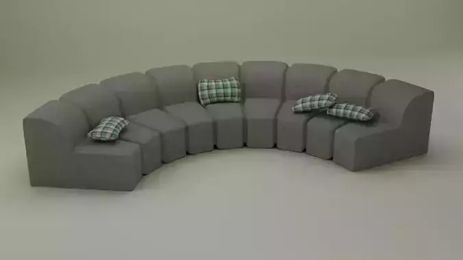 3D armchair and cushions