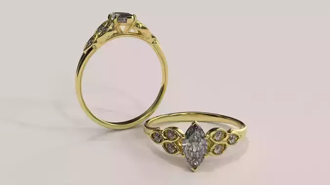 Enchanted Castle Engagement Ring 3DM-STL 