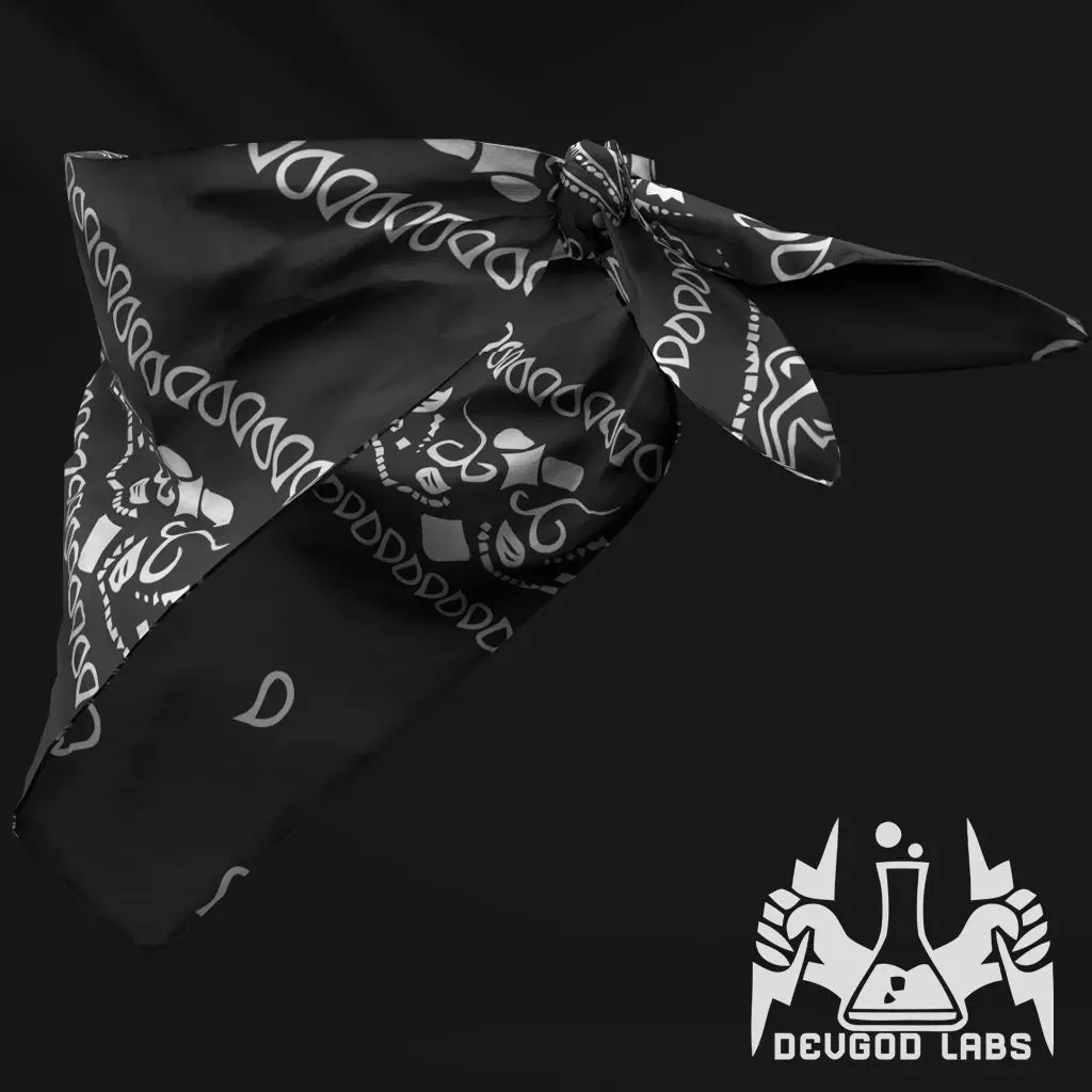 Bandana Face Mask Game Ready Low Poly Low-poly 3D model_5