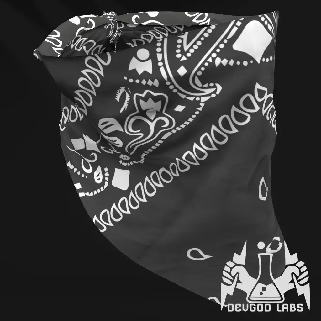 Bandana Face Mask Game Ready Low Poly Low-poly 3D model_2