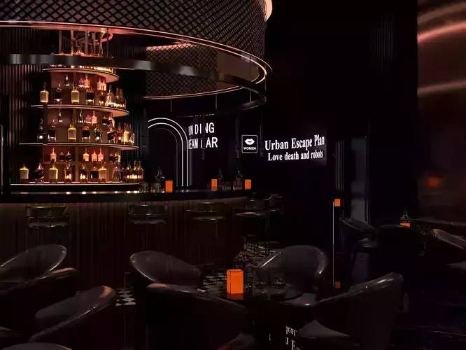 Luxury nightclub bar interior design