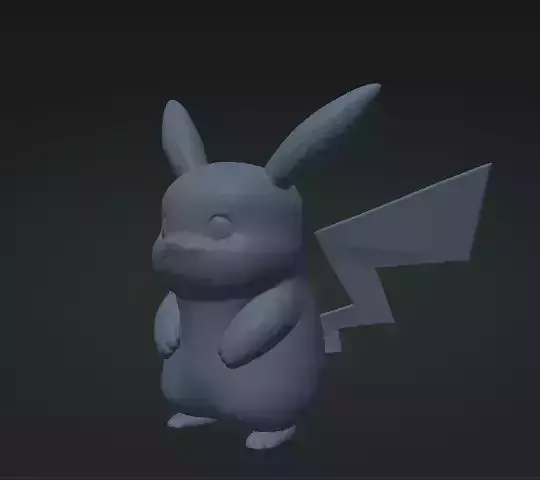 Pikachu 3D Model Stylized Character Sculpture