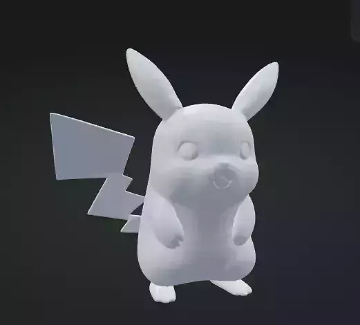 Pikachu 3D Model Stylized Character Sculpture