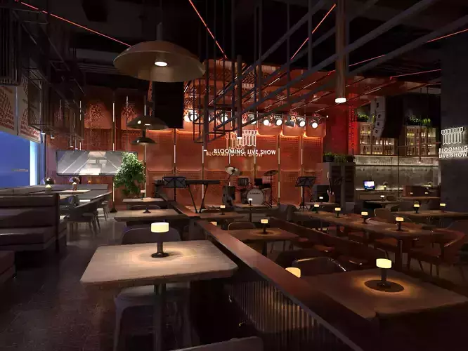 Luxury nightclub bar interior design 