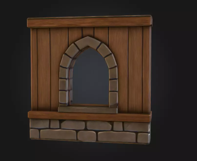 Arched Frame Mystery Low-poly 3D model_7