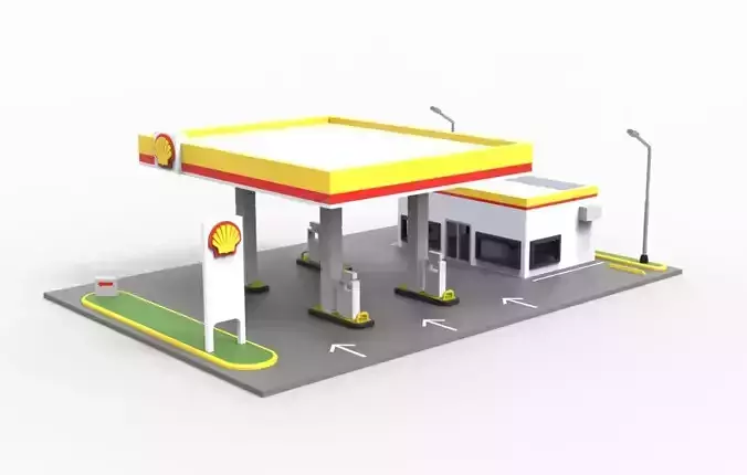 SHELL GASOLINE STATION DIORAMA 1-64 - ESTACION DE SERVICO SHELL