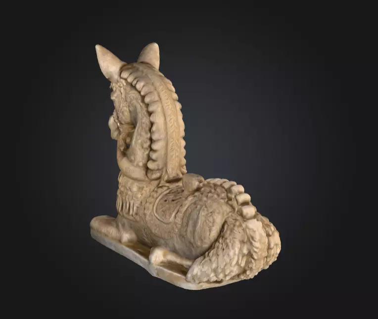 Stone Guardian Horse Low-poly 3D model_4