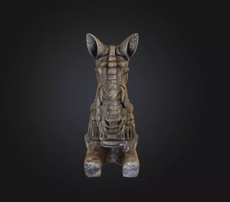 Stone Guardian Horse Low-poly 3D model_1